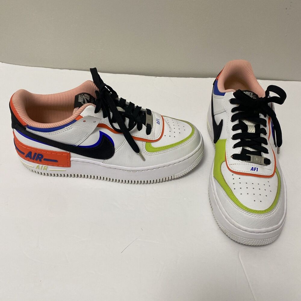 Nike Women’s Air Force 1 Shadow “white Multi” Size 9.5  Authentic No Box